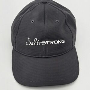 Salt Strong Performance Charcoal Gray Grid Ripstop Adjustable Fishing Hat EUC